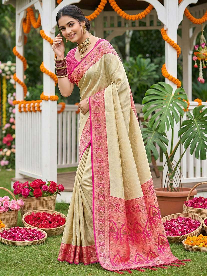 women self design kanjivaram saree with blouse - 22495225 -  Standard Image - 1