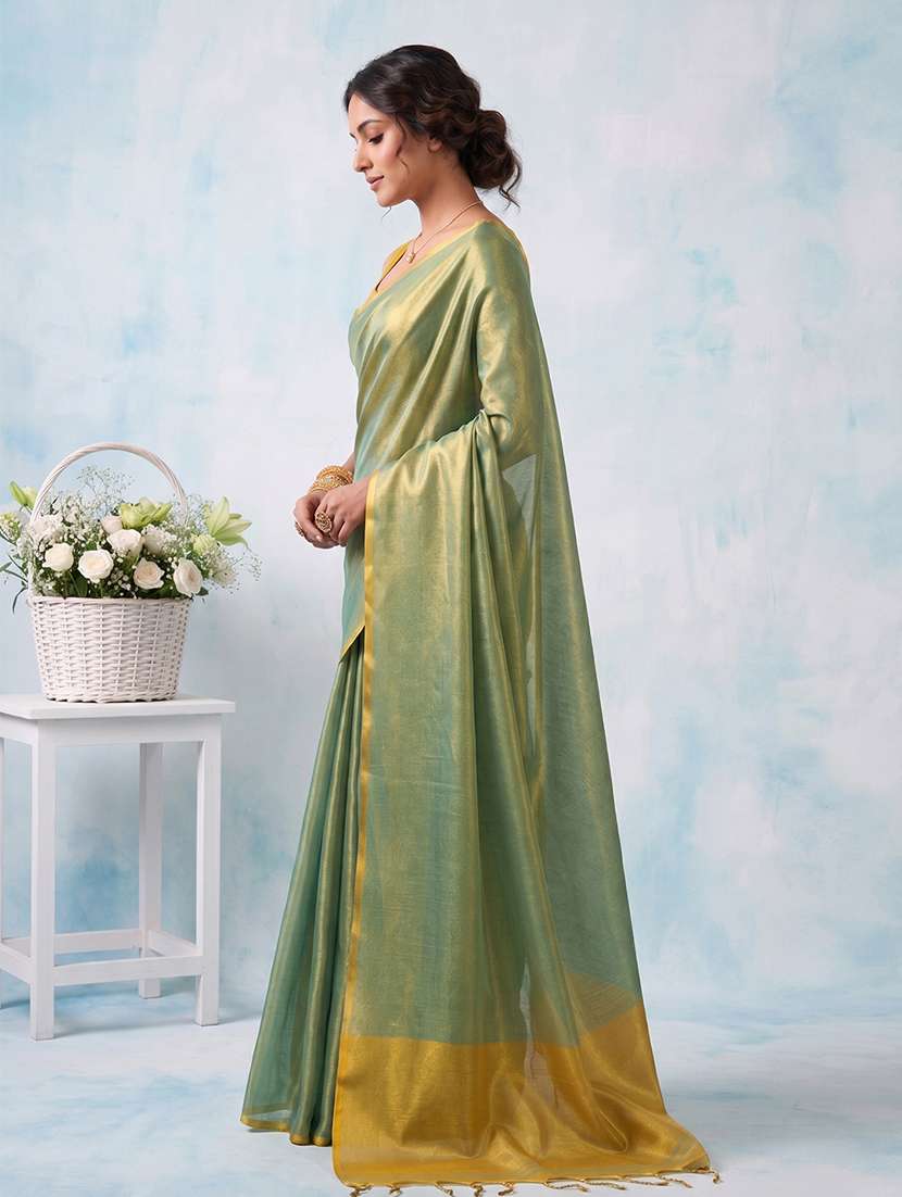 women solid plain saree with blouse - 22495286 -  Standard Image - 1