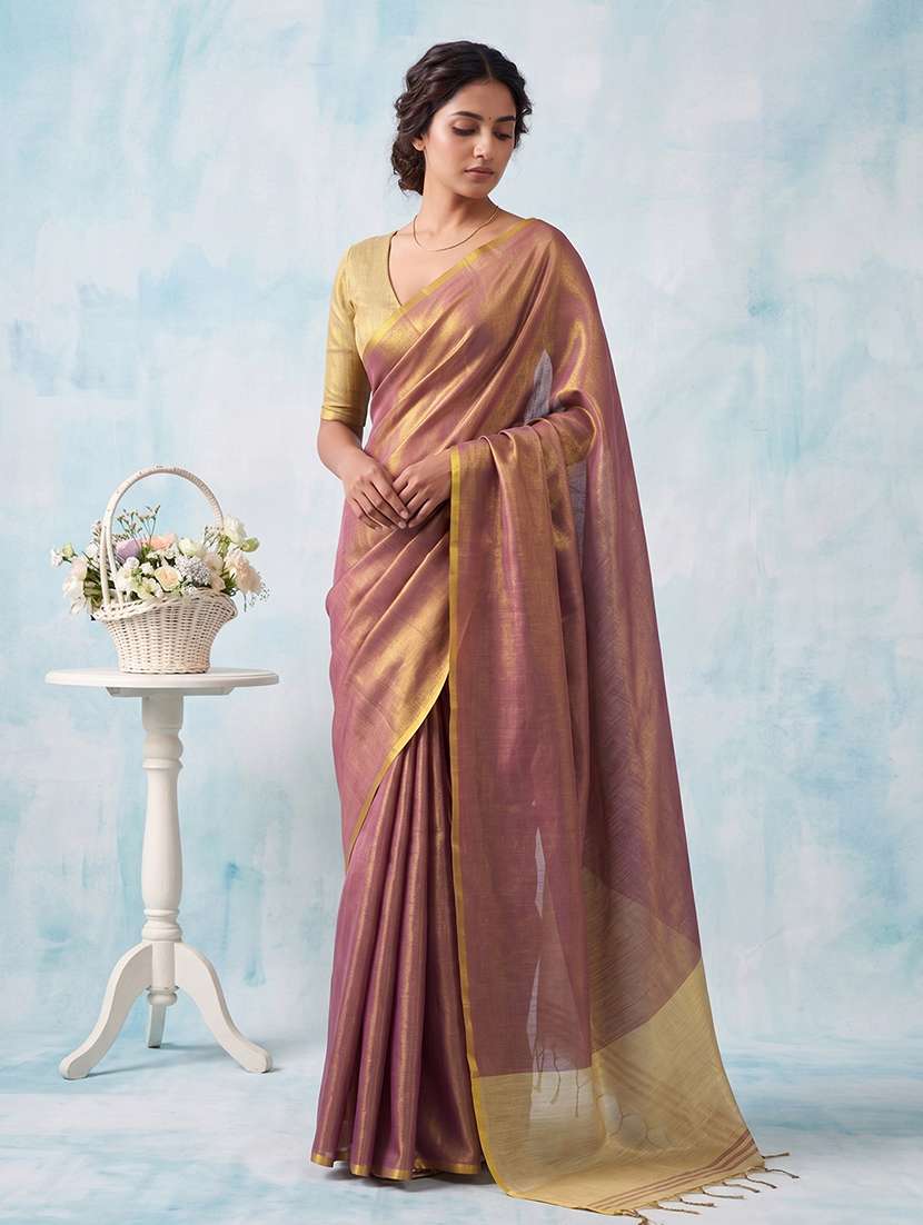 women solid plain saree with blouse