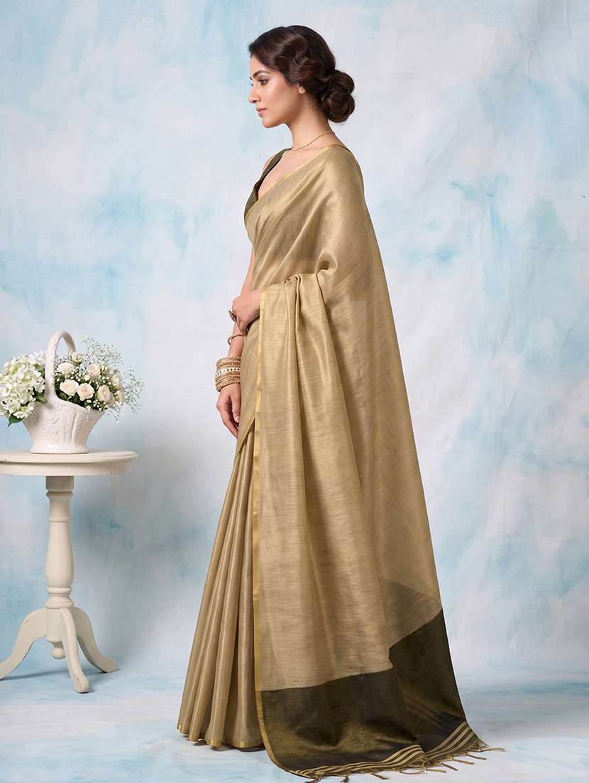 women solid plain saree with blouse - 22495291 -  Standard Image - 1