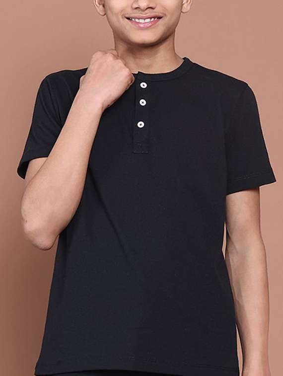 boys black cotton t-shirt - 22495317 -  Standard Image - 1