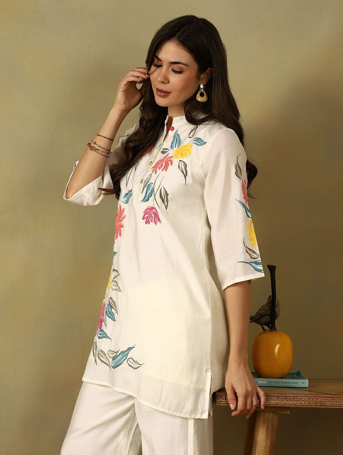 women floral printed three quarter sleeve co-ord set - 22495492 -  Standard Image - 1