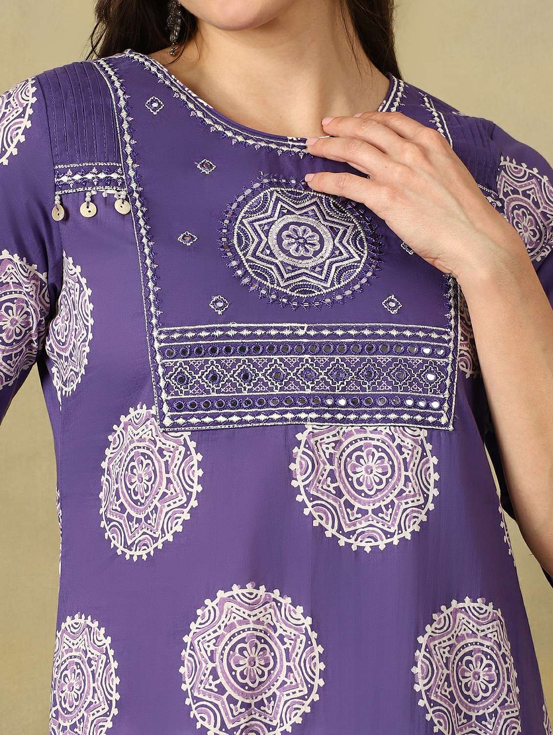 women printed three quarter sleeve kurta pant with dupatta set - 22495502 -  Standard Image - 1