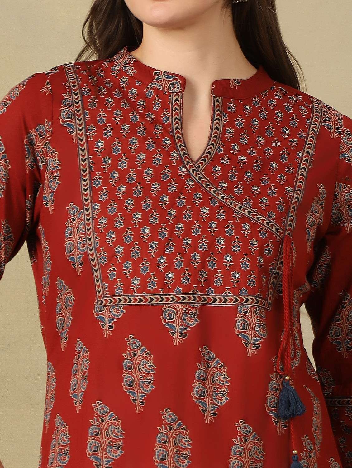 women printed three quarter sleeve kurta pant with dupatta set - 22495517 -  Standard Image - 1