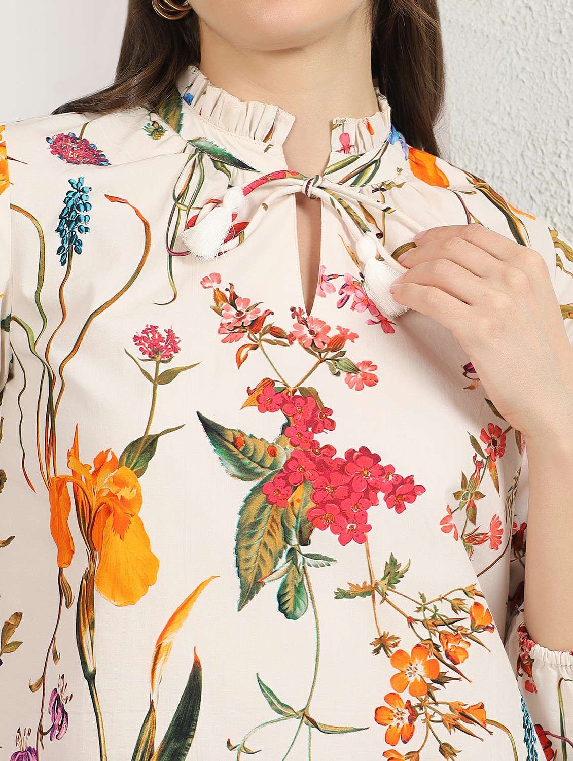 women floral printed long sleeves regular top - 22495539 -  Standard Image - 1