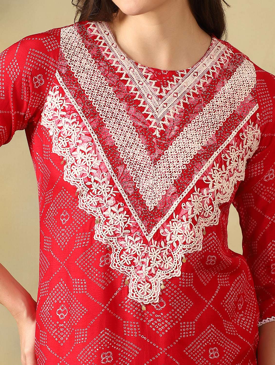 women printed three quarter sleeve dhoti kurta set - 22495555 -  Standard Image - 1