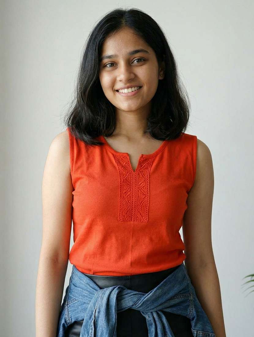 women orange hosiery regular t-shirt
