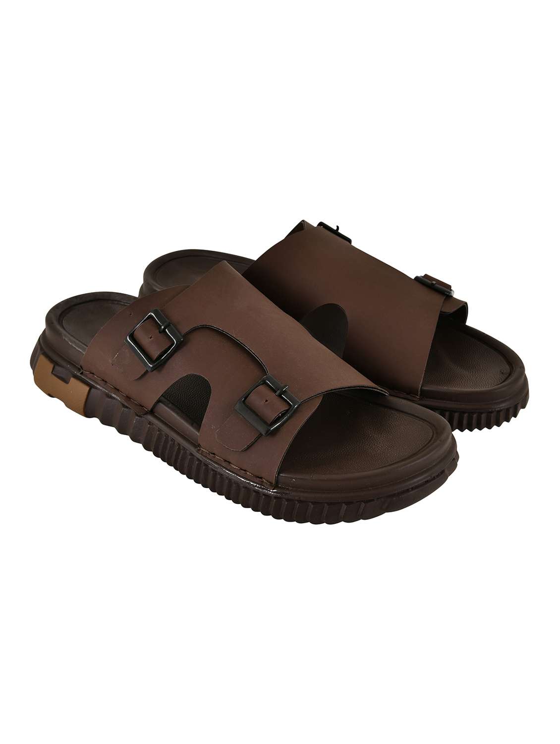 men brown slip on sandal - 22495885 -  Standard Image - 1