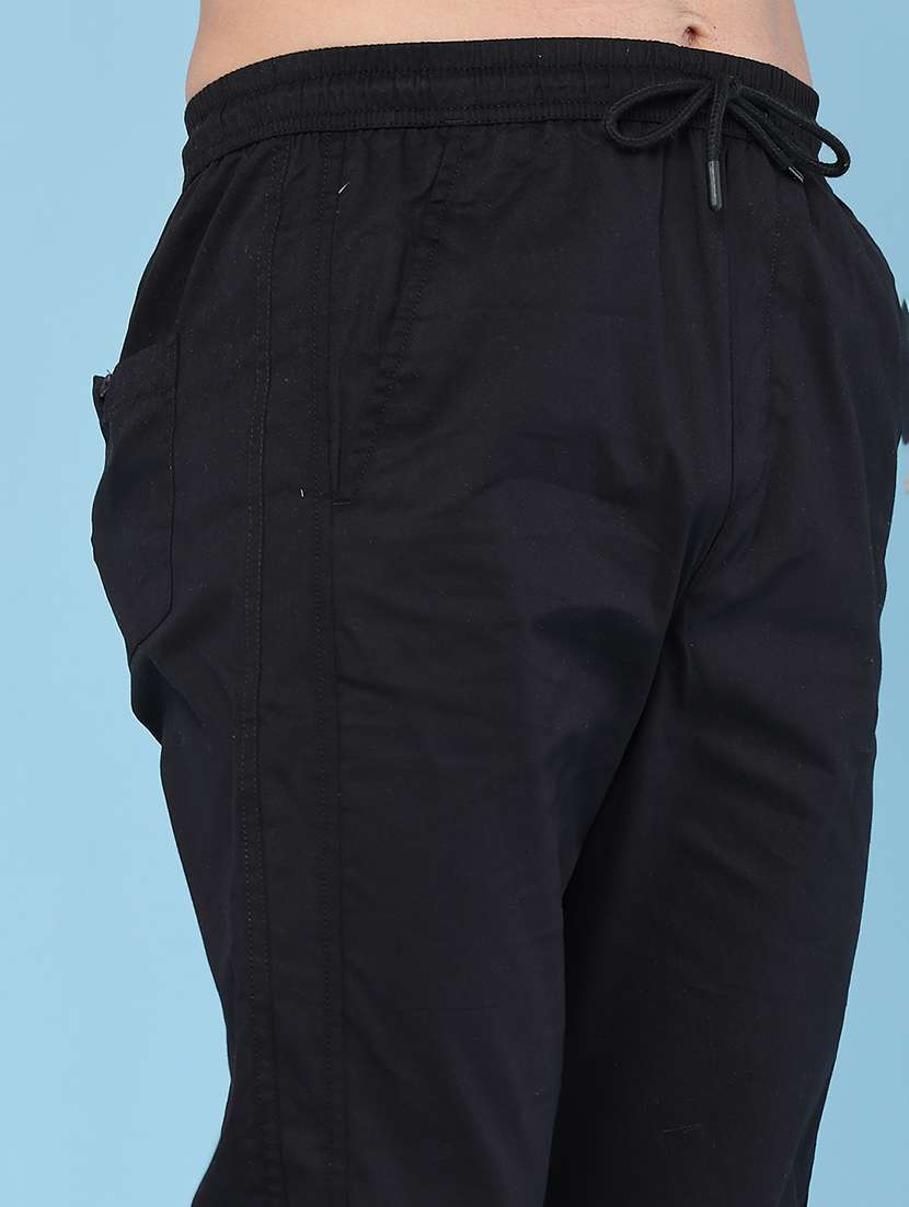 Men Solid Mid Rise Flat Front Casual Trouser - 22496229 -  Standard Image - 1