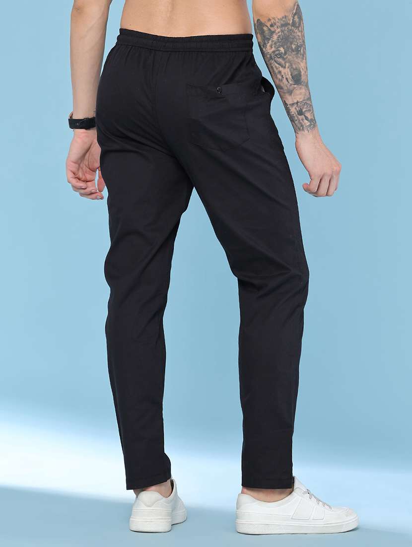 Men Solid Mid Rise Flat Front Casual Trouser - 22496229 -  Standard Image - 4