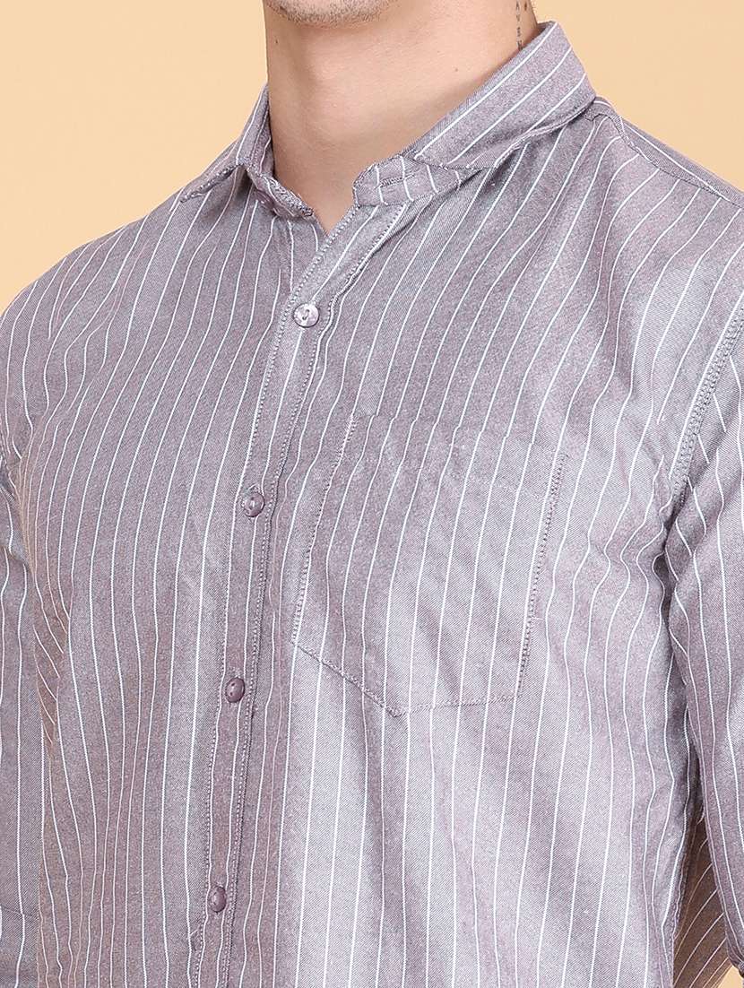 Men Striped Long Sleeve Slim Fit Casual Shirt - 22496346 -  Standard Image - 1