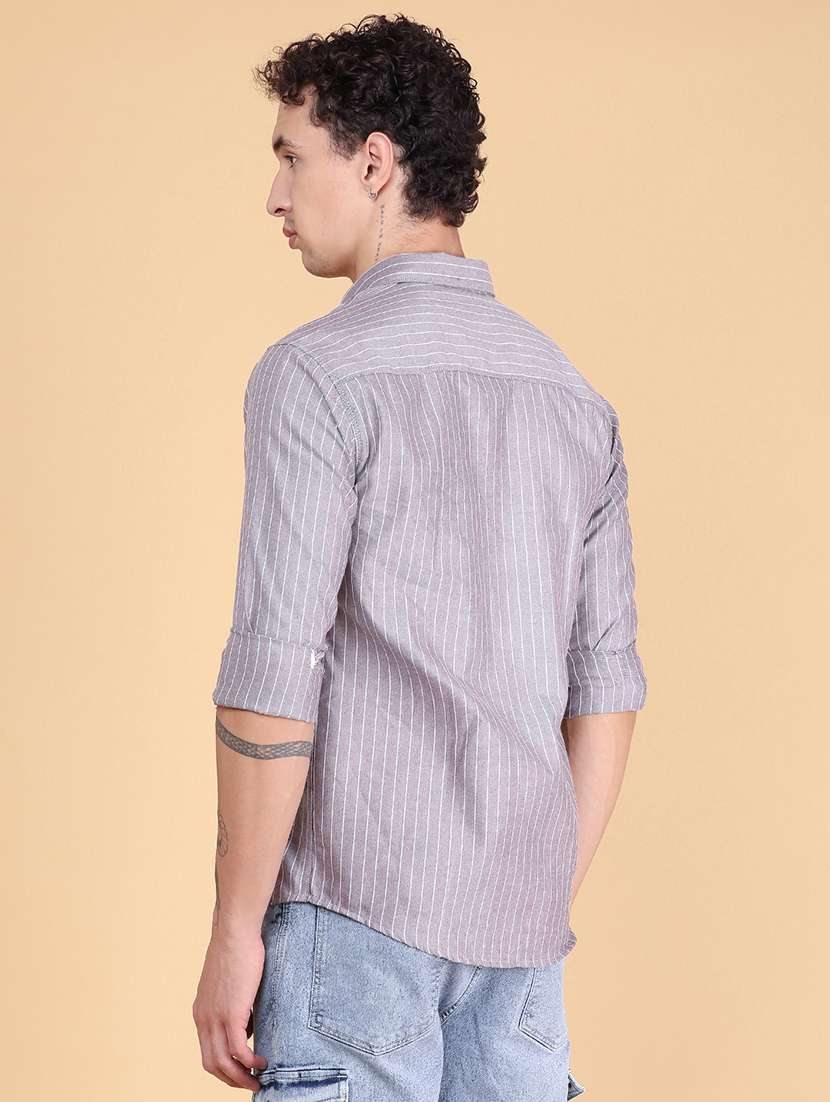 Men Striped Long Sleeve Slim Fit Casual Shirt - 22496346 -  Standard Image - 4