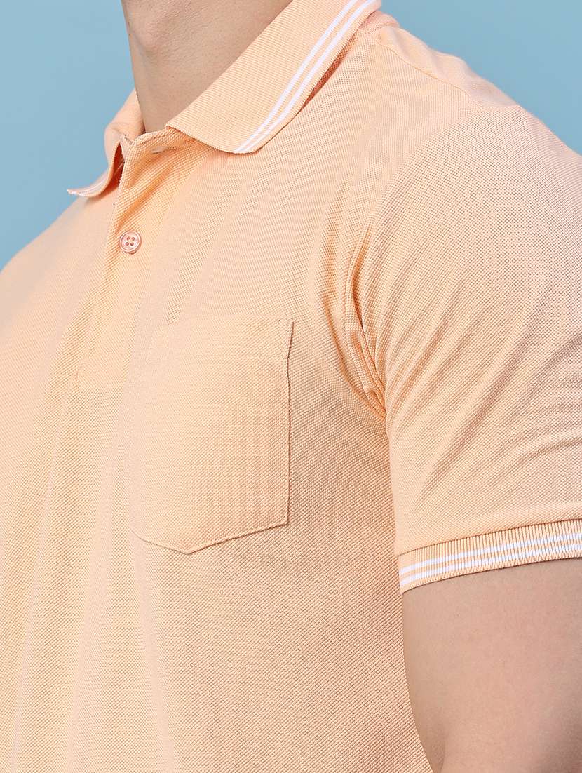 Men Solid Short Sleeves Polo T-shirt - 22496395 -  Standard Image - 1