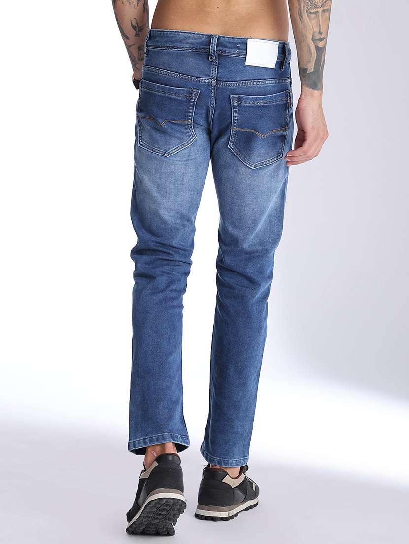 men washed mid rise ankle length slim fit jeans - 22496411 -  Standard Image - 4