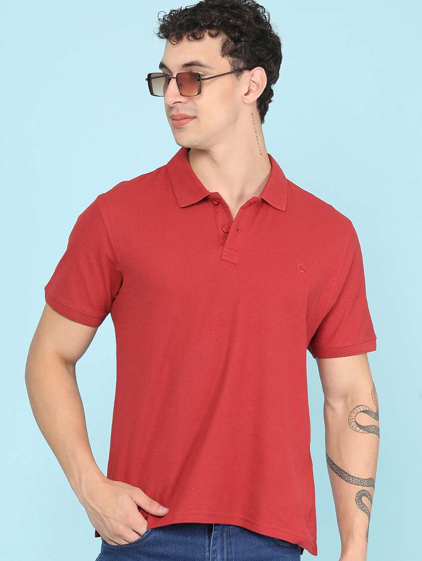 men solid short sleeve regular fit polo t-shirt