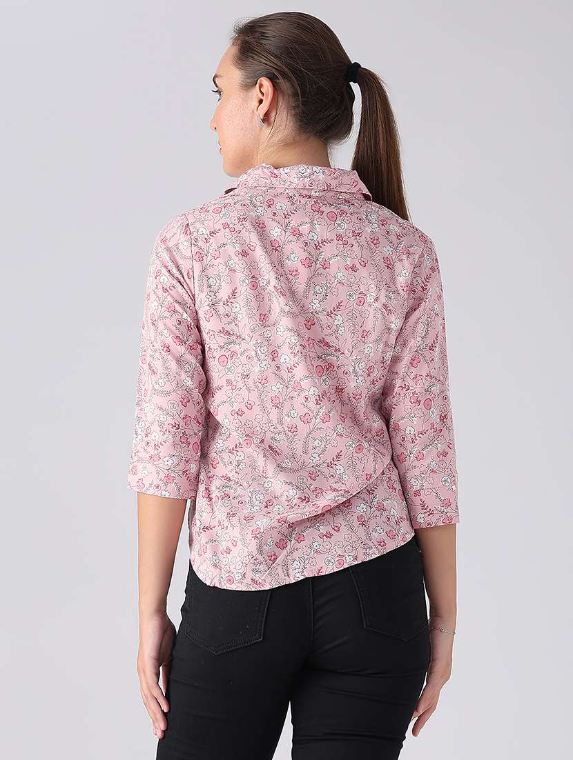 Women Printed Three Quarter Sleeves Regular Shirt - 22496486 -  Standard Image - 4
