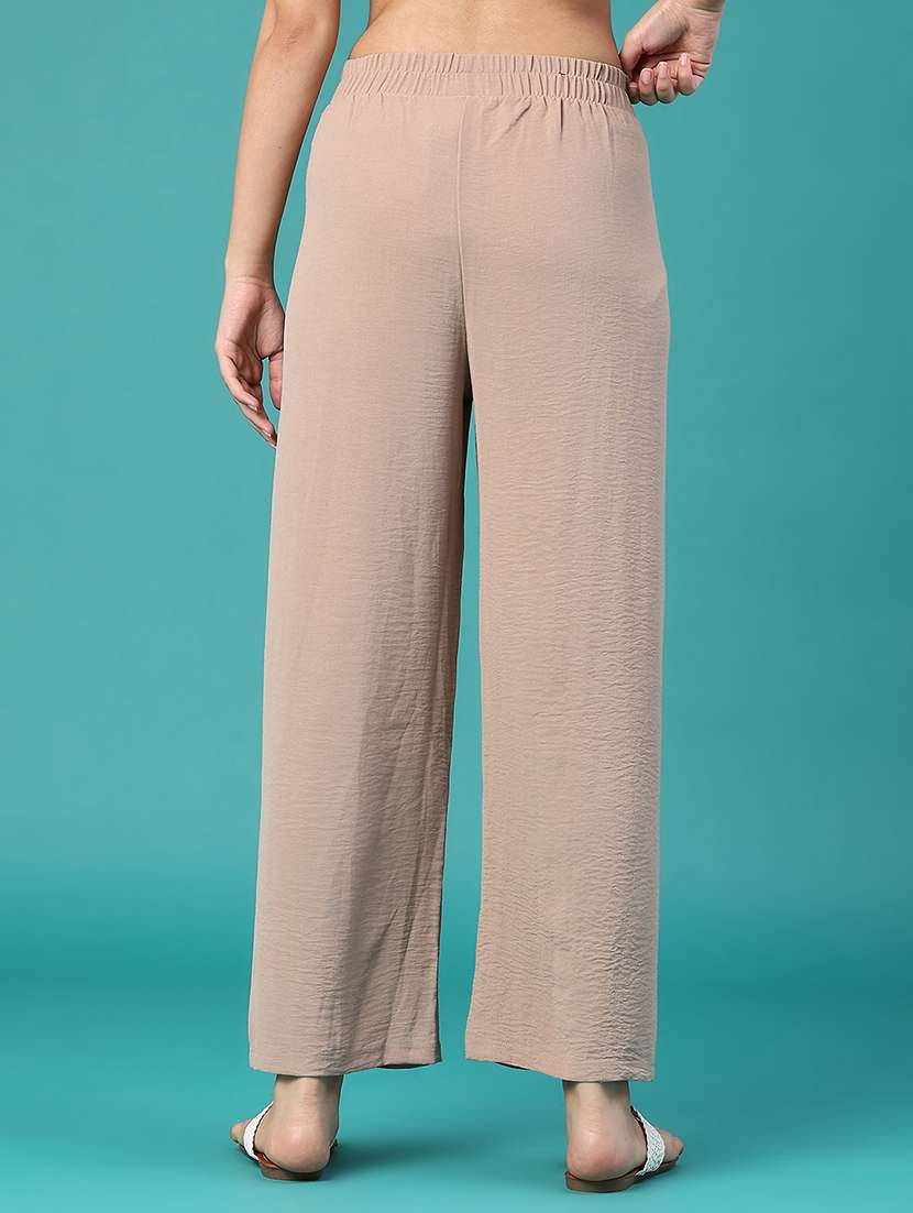 Women Solid Mid Rise Relaxed Fit Straight Trouser - 22496644 -  Standard Image - 4