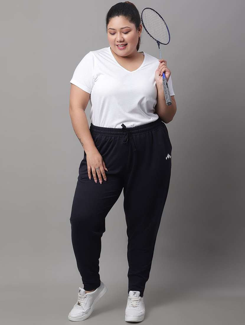 women solid mid rise track pant - 22496699 -  Standard Image - 4