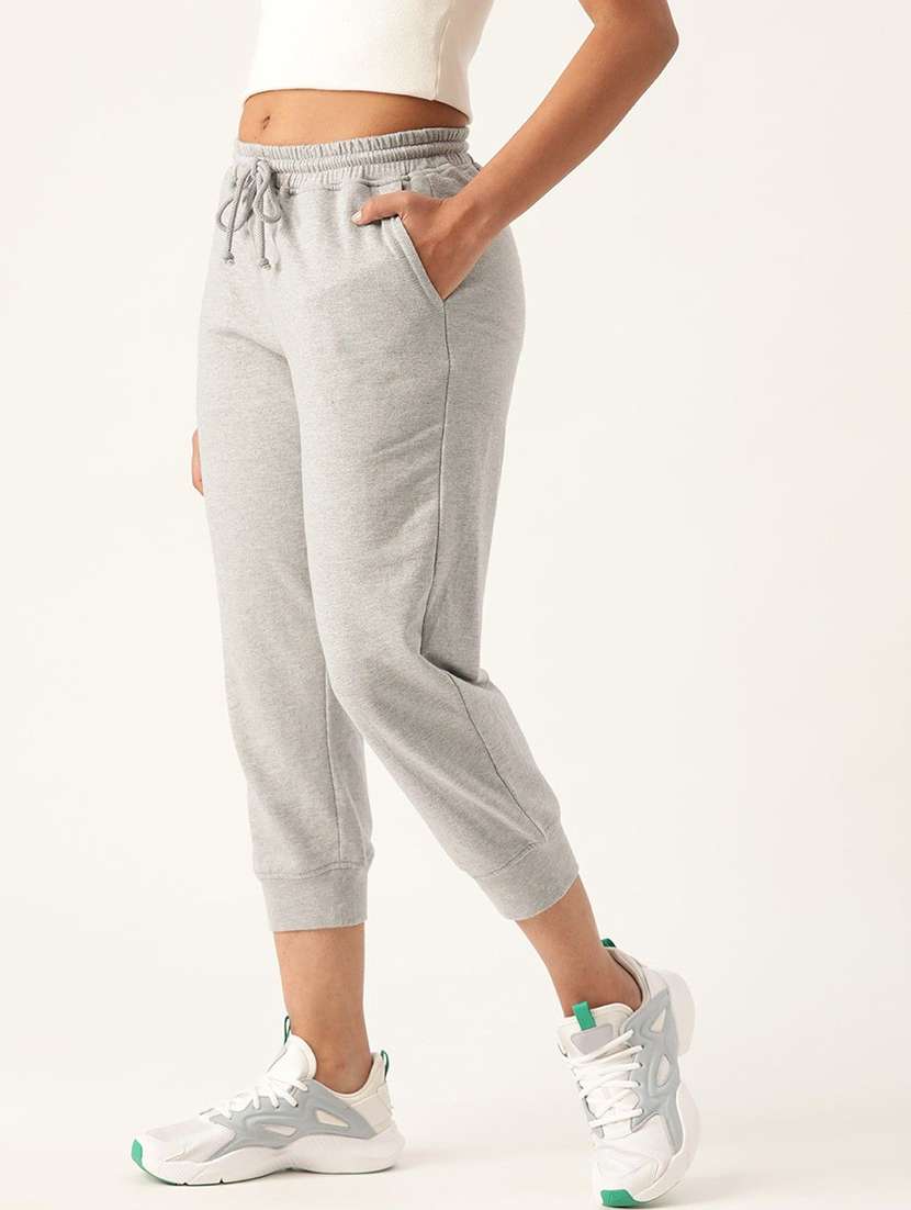 women solid mid rise calf length jogger pant - 22496709 -  Standard Image - 1