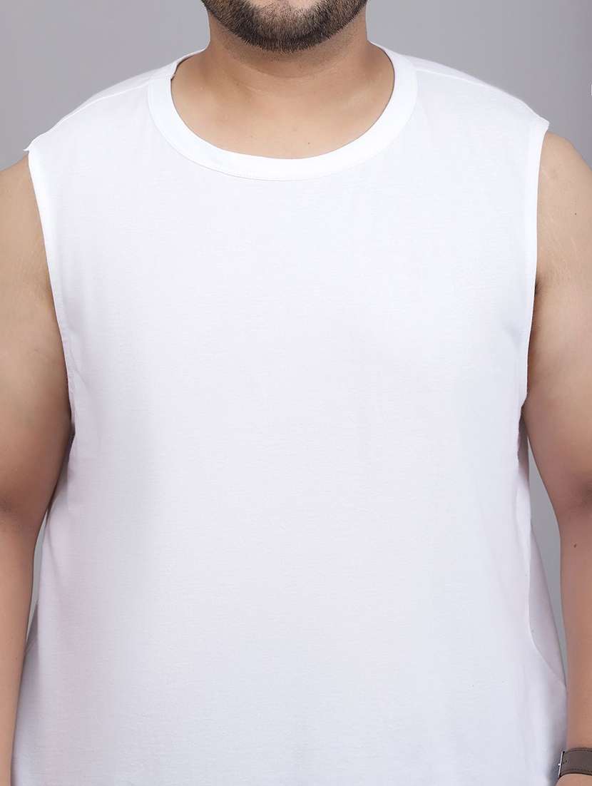 men plus size solid sleeveless regular fit t-shirt - 22497196 -  Standard Image - 1