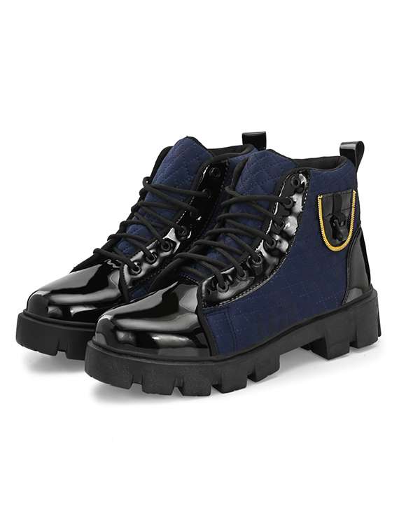 men blue lace up boot - 22497201 -  Standard Image - 1