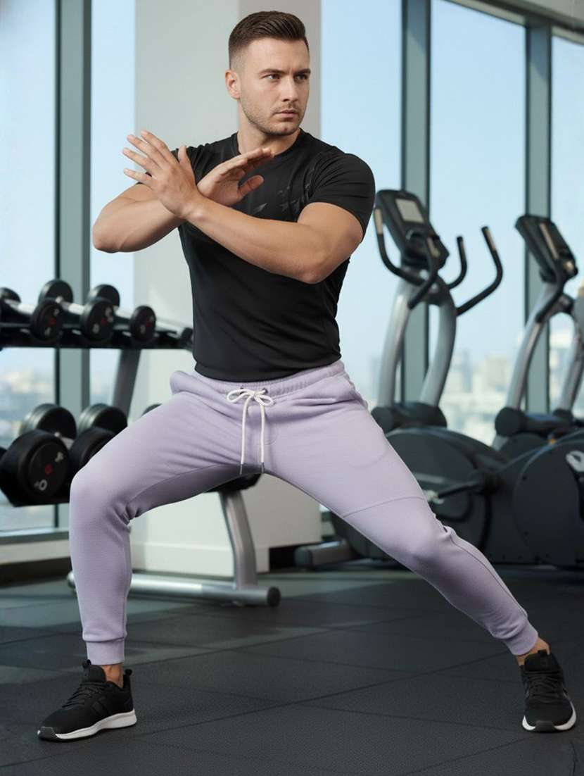 Men Solid Mid Rise Regular Fit Jogger - 22497287 -  Standard Image - 4