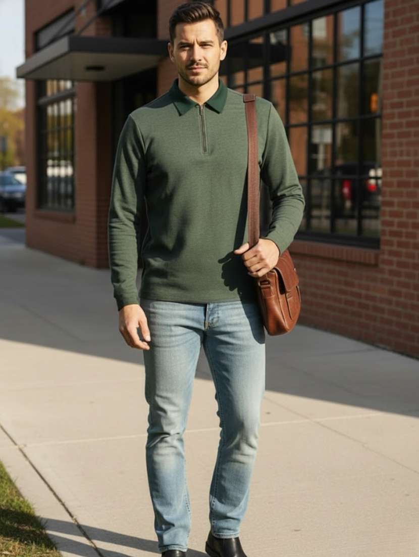 Men Solid Long Sleeve Regular Fit T-shirt - 22497357 -  Standard Image - 4