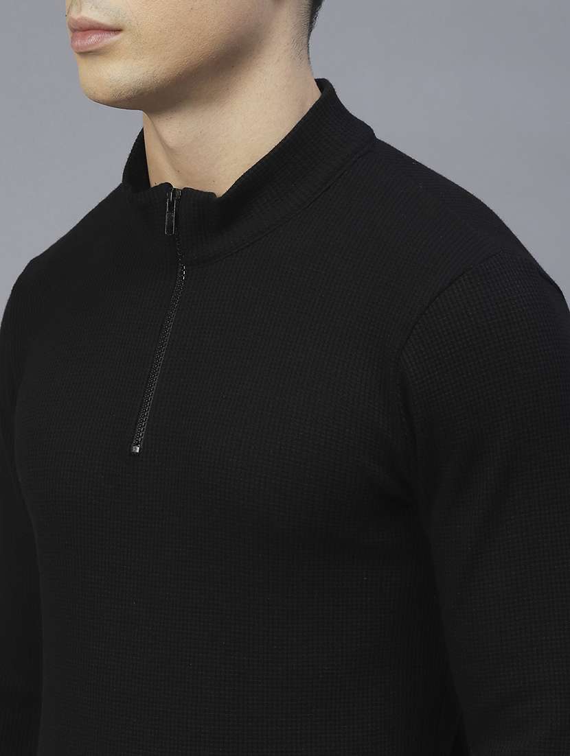 Men Self Design Long Sleeve Regular Fit T-shirt - 22497391 -  Standard Image - 1