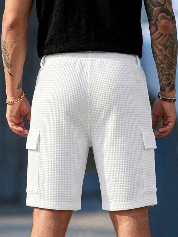 men textured mid rise regular fit cargo shorts - 22497414 -  Standard Image - 1
