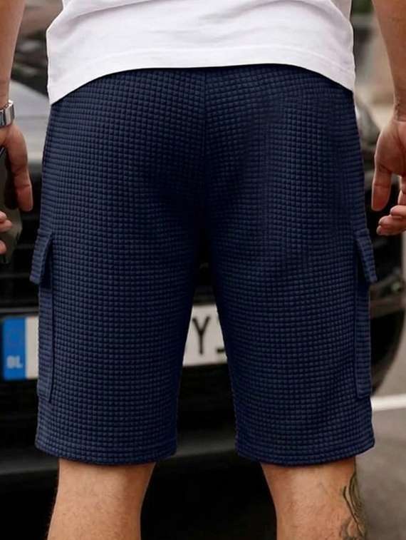 men textured mid rise regular fit cargo shorts - 22497436 -  Standard Image - 1