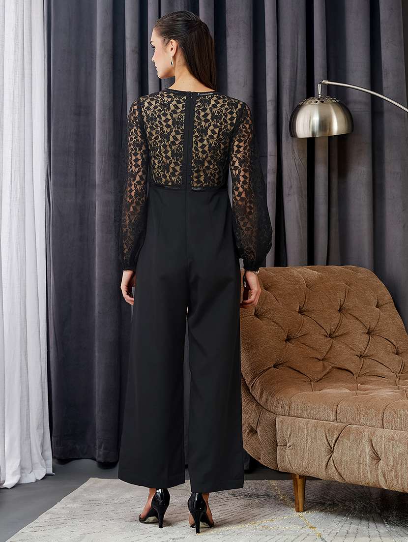 women self design long sleeve full leg jumpsuit - 22497479 -  Standard Image - 4