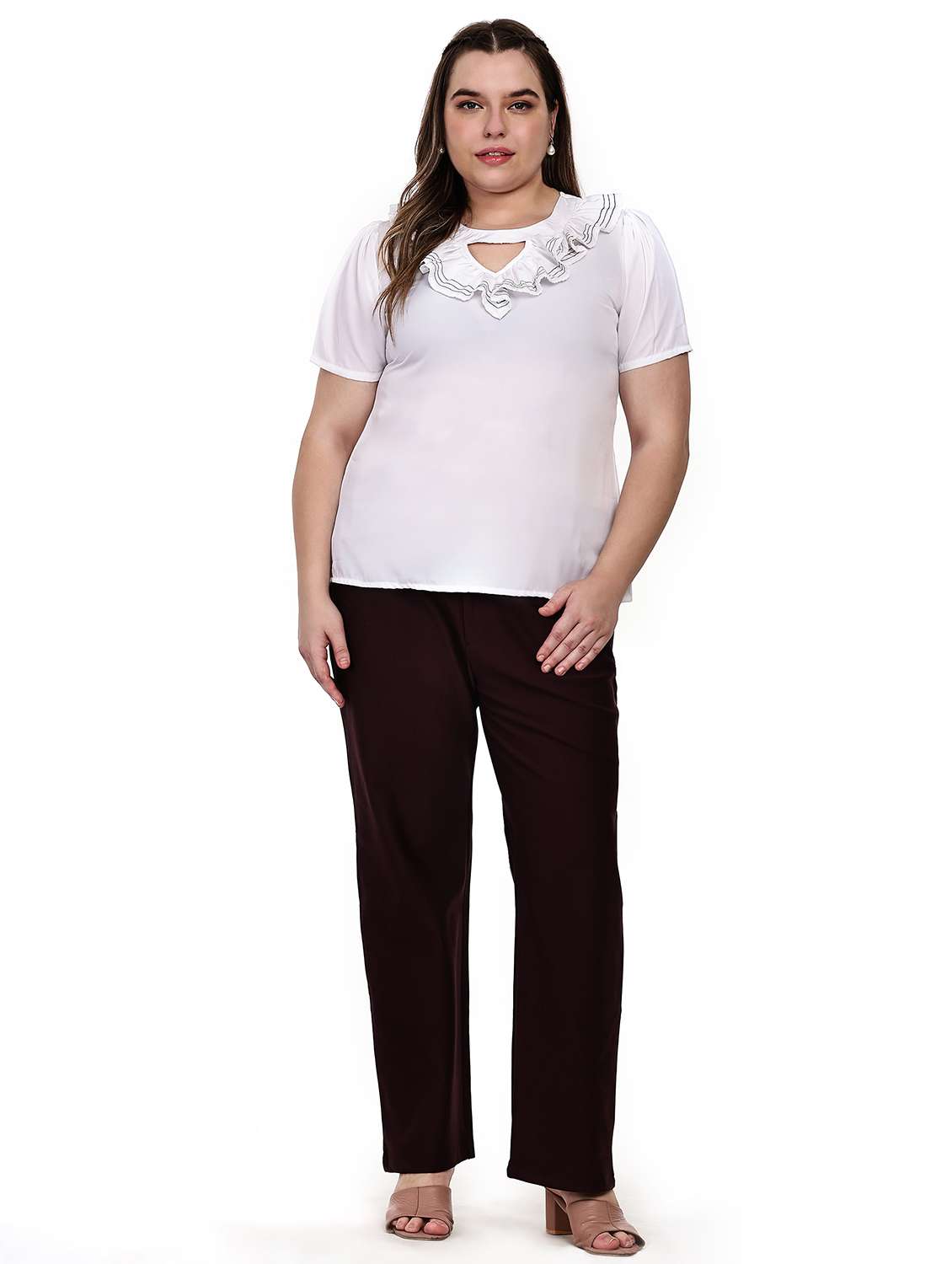 women solid short sleeves regular top - 22497504 -  Standard Image - 4