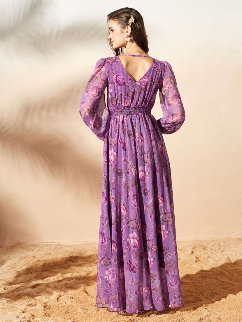 women printed long sleeve maxi dress - 22497541 -  Standard Image - 4