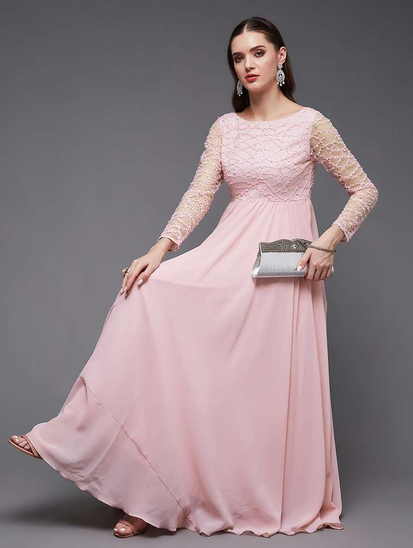 Women Solid With Work Long Sleeve Maxi Dress - 22497547 -  Standard Image - 4