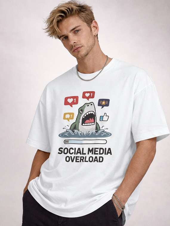 men printed short sleeve oversized t-shirt