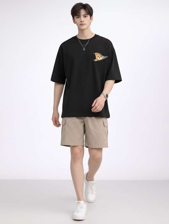 men printed short sleeve oversized t-shirt - 22497559 -  Standard Image - 4