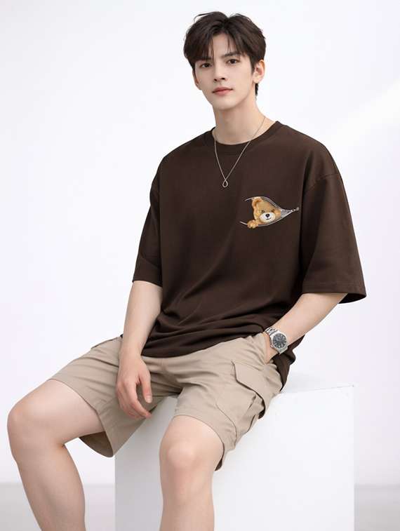 men printed short sleeve oversized t-shirt - 22497560 -  Standard Image - 1
