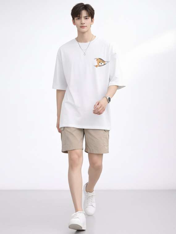 men printed short sleeve oversized t-shirt - 22497562 -  Standard Image - 4