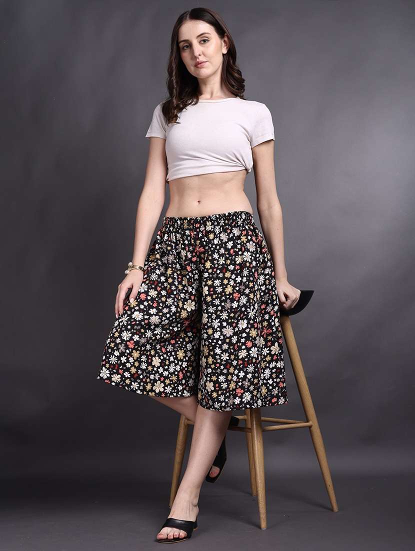 women floral printed calf length flared palazzo - 22497571 -  Standard Image - 4