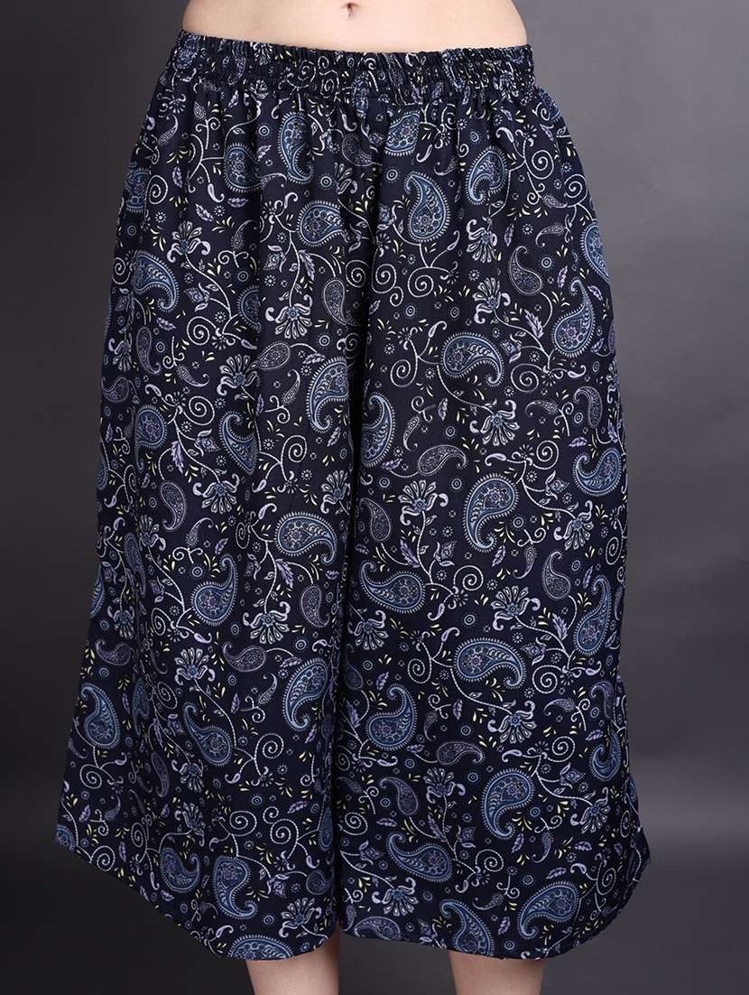 women printed mid rise flared palazzo - 22497572 -  Standard Image - 1