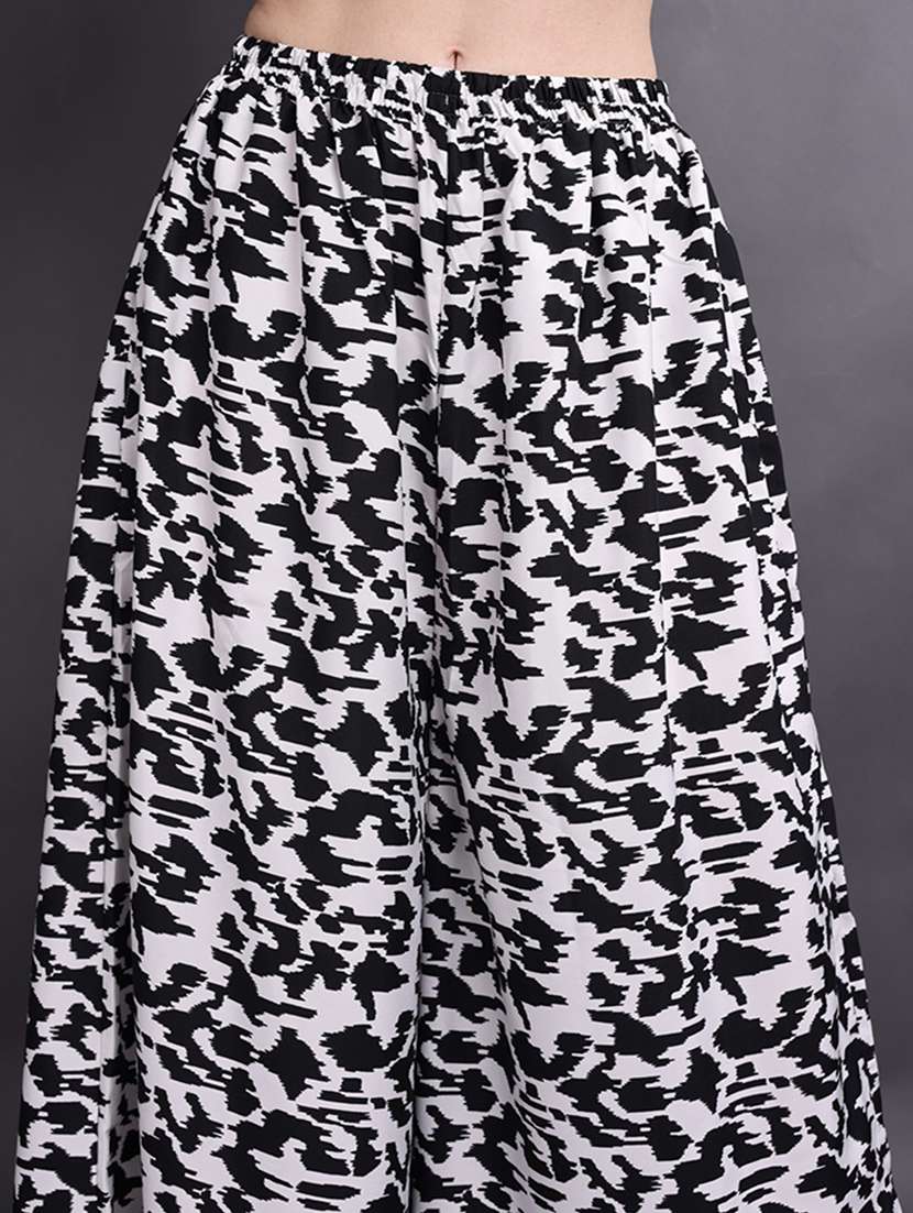 women printed mid rise flared palazzo - 22497574 -  Standard Image - 1