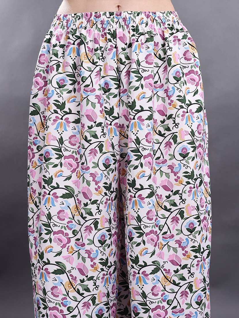 women printed mid rise flared palazzo - 22497583 -  Standard Image - 1