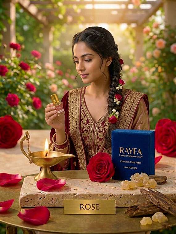 rose attar perfume oil | long lasting floral fragrance | alcohol free unisex attar | premium concentrated scent - 22497590 -  Standard Image - 4