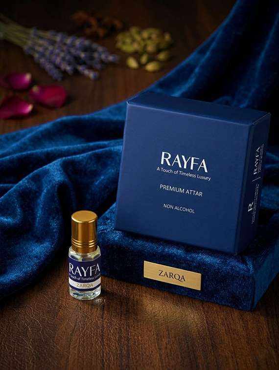 zarqa attar perfume oil | long lasting fresh oriental fragrance | alcohol free unisex attar | premium concentrated scent - 22497592 -  Standard Image - 4
