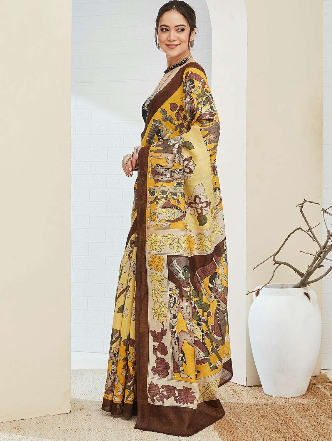 women printed ready to wear saree with blouse - 22497858 -  Standard Image - 1