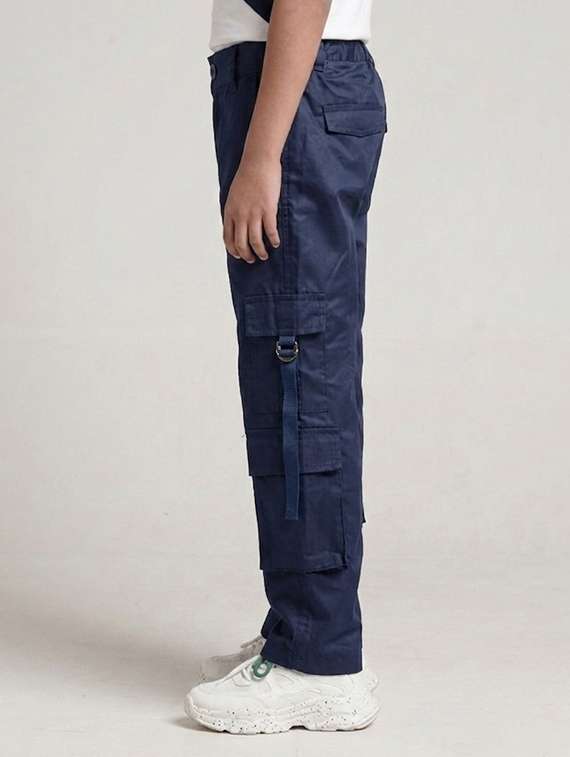Boys Solid Relaxed Fit Cargo Pant - 22497875 -  Standard Image - 1