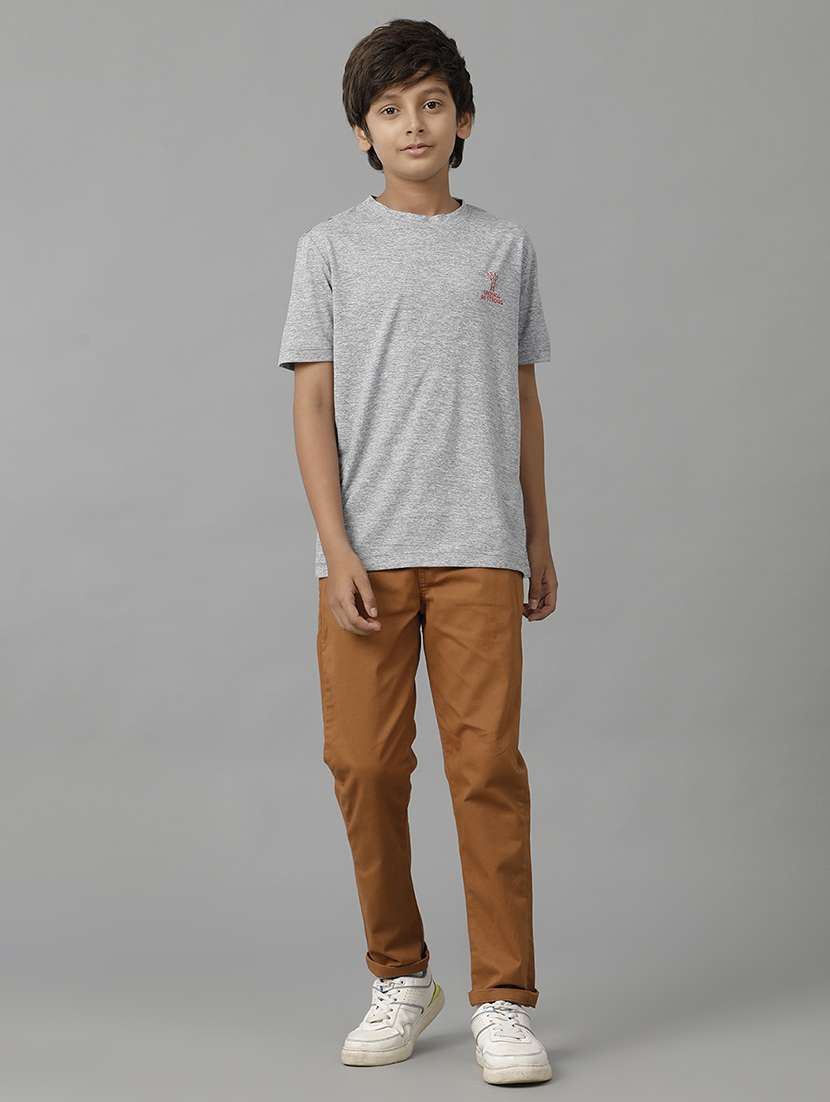 boys solid mid rise regular fit chinos pant - 22497878 -  Standard Image - 4