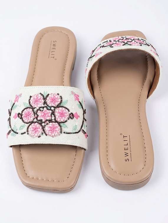 women embroidered slip on flats - 22497881 -  Standard Image - 1
