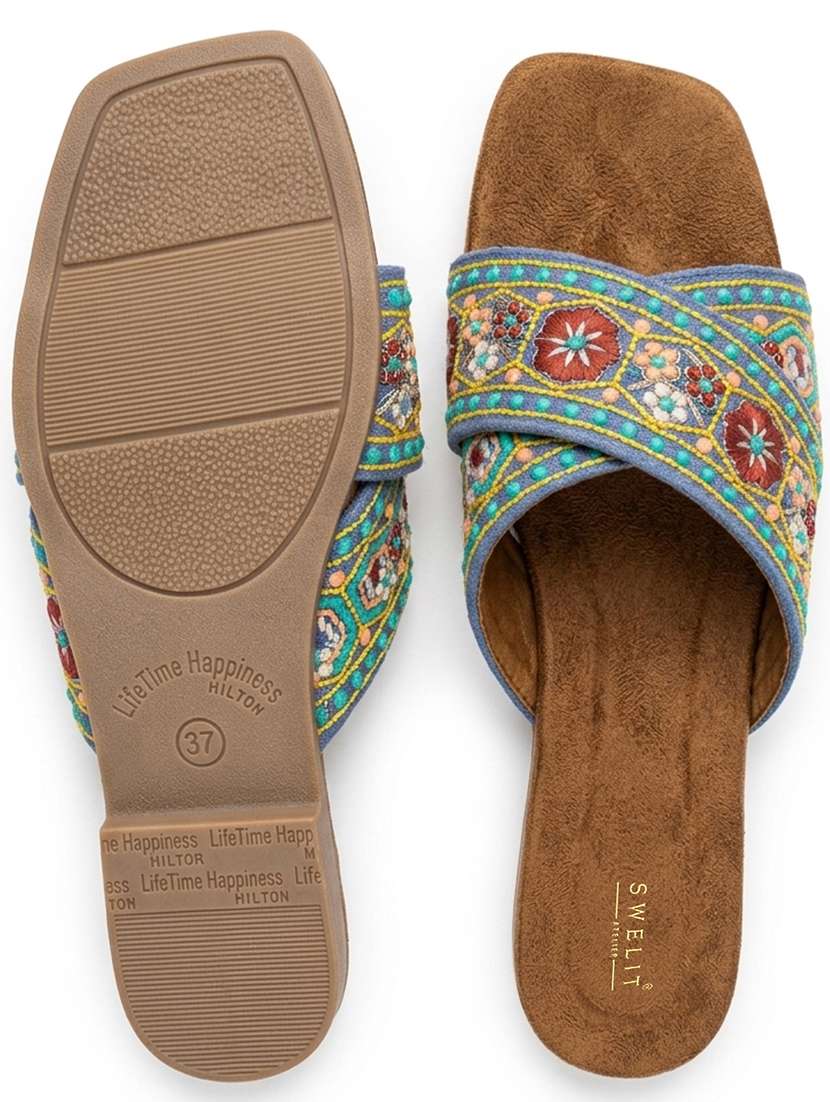 women embroidered slip on flats - 22497884 -  Standard Image - 4