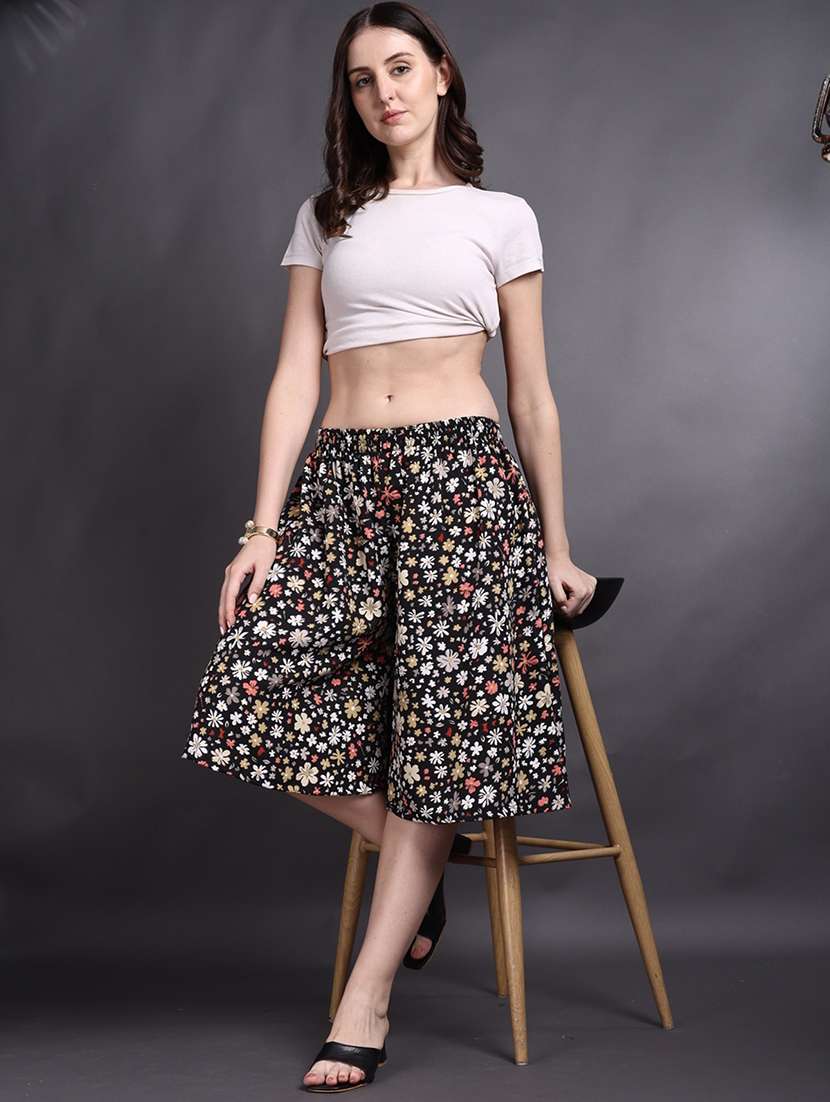women printed mid rise flared palazzo - 22498057 -  Standard Image - 4